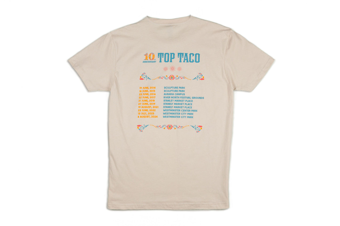 Top Taco 10 Year Anniversary T-Shirt - Tan