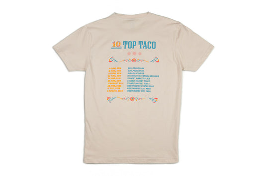 Top Taco 10 Year Anniversary T-Shirt - Tan