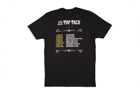Top Taco 10 Year Anniversary T-Shirt - Black